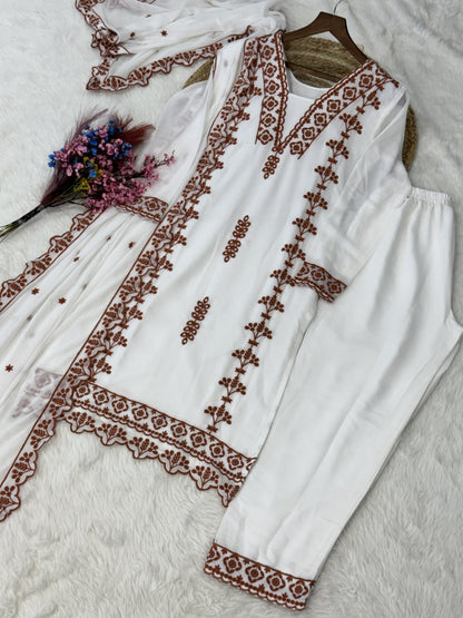 Faux Georgette Thread Work Suit Set