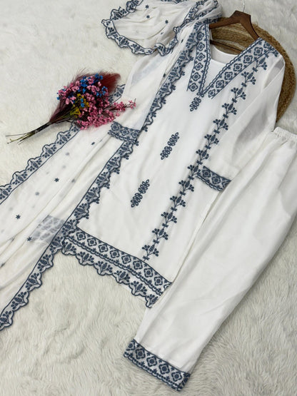 Faux Georgette Thread Work Suit Set
