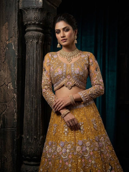 Butterfly Net Sequins Lehenga