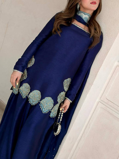 Crepe Silk Sequins Farshi Set