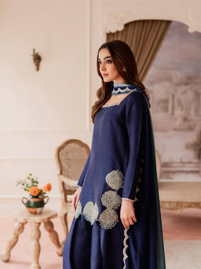Crepe Silk Sequins Farshi Set