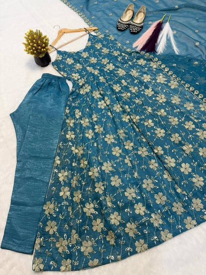 Crushi Silk Anarkali Set
