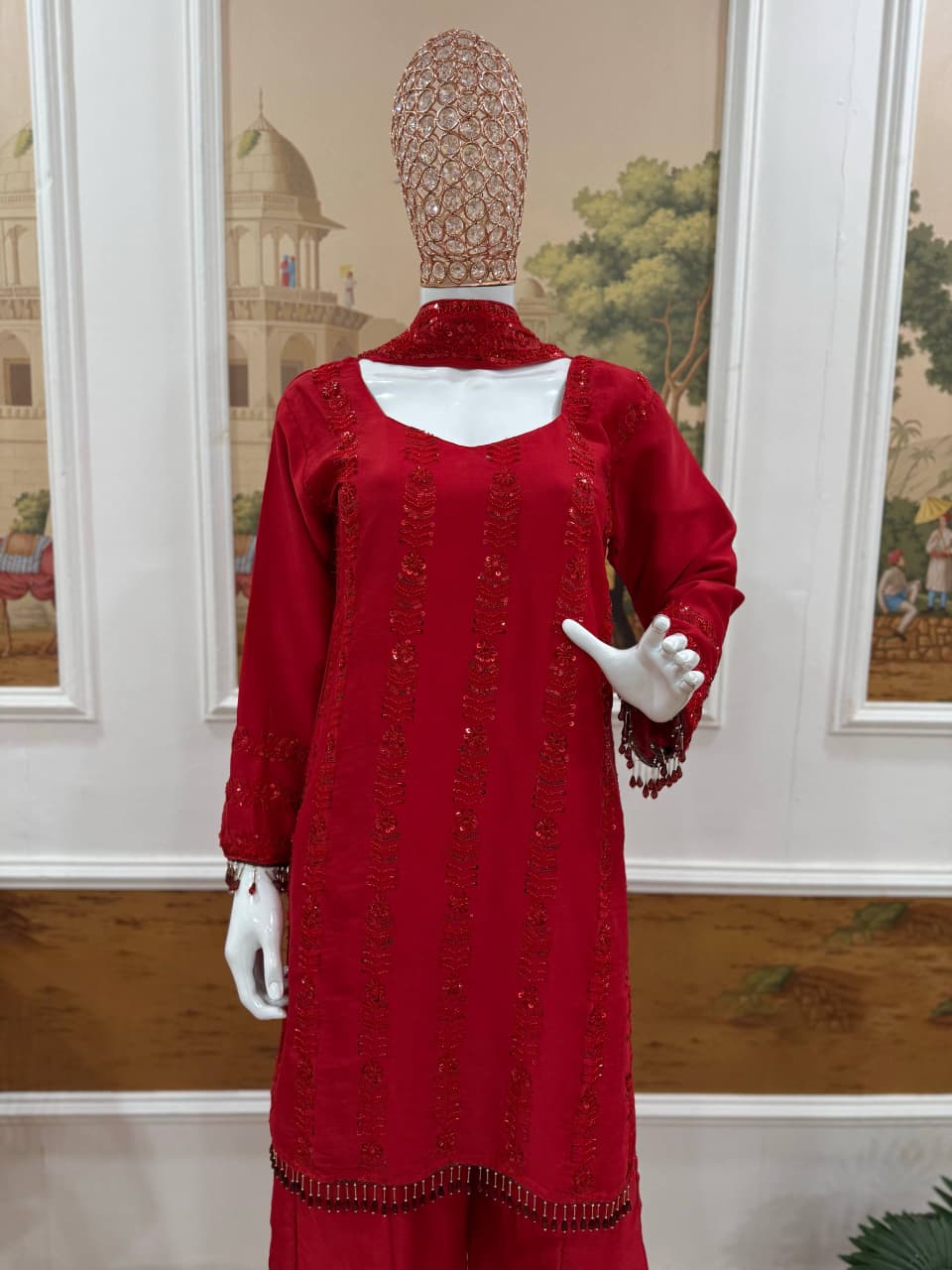 Rangoli Silk Embroidered Suit Set