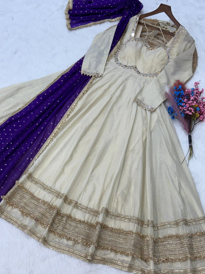 Cosmos Mirror Work Gown Set