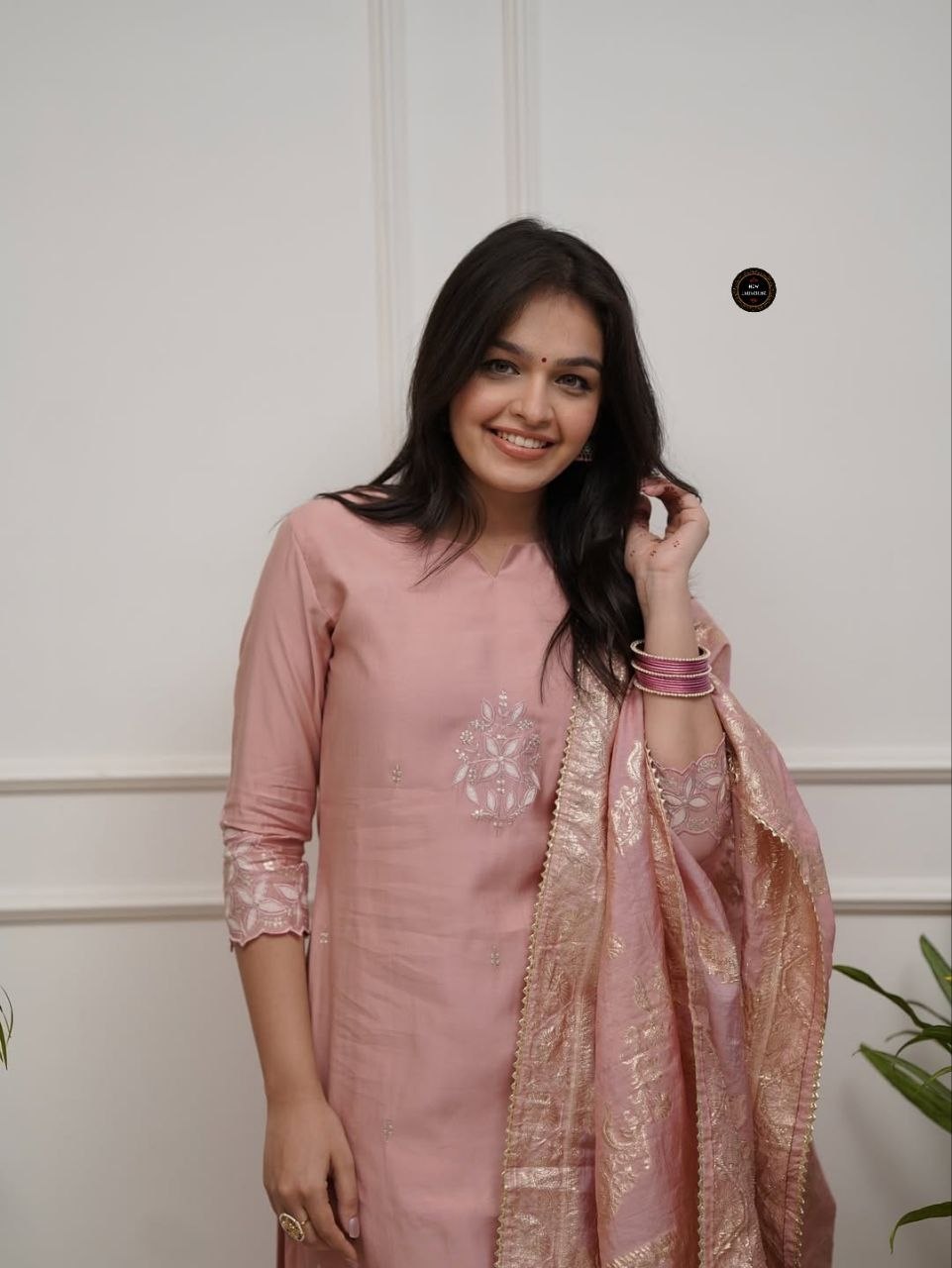 PV Chanderi Kurti Set
