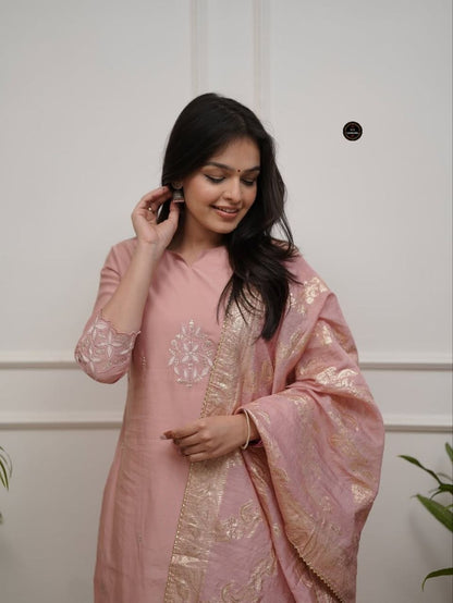 PV Chanderi Kurti Set
