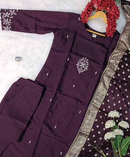 PV Chanderi Kurti Set