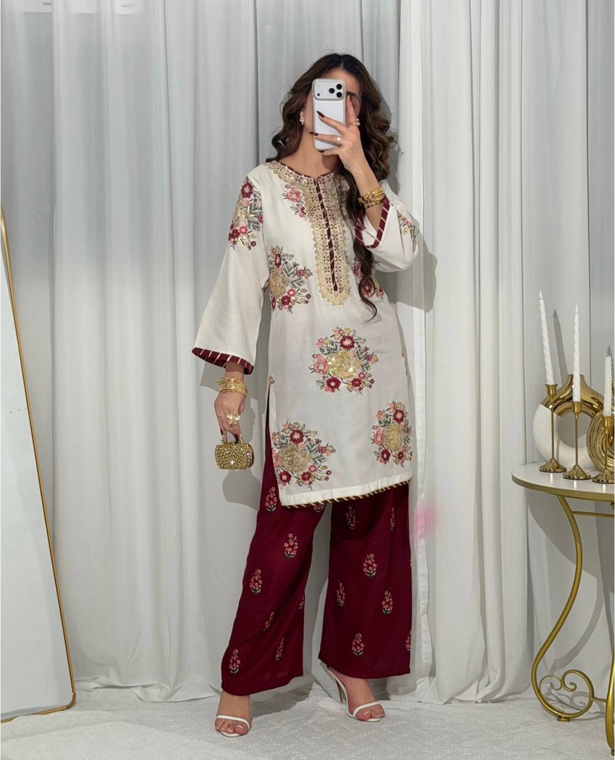 Faux Georgette Embroidered Suit Set