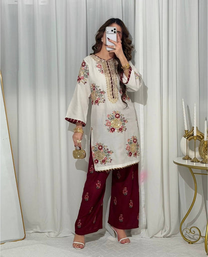 Faux Georgette Embroidered Suit Set
