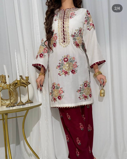 Faux Georgette Embroidered Suit Set