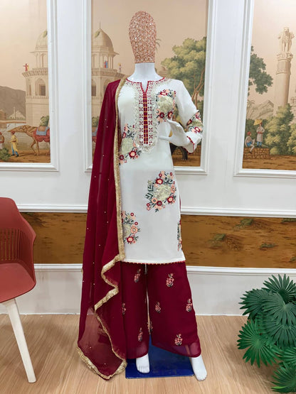 Faux Georgette Embroidered Suit Set
