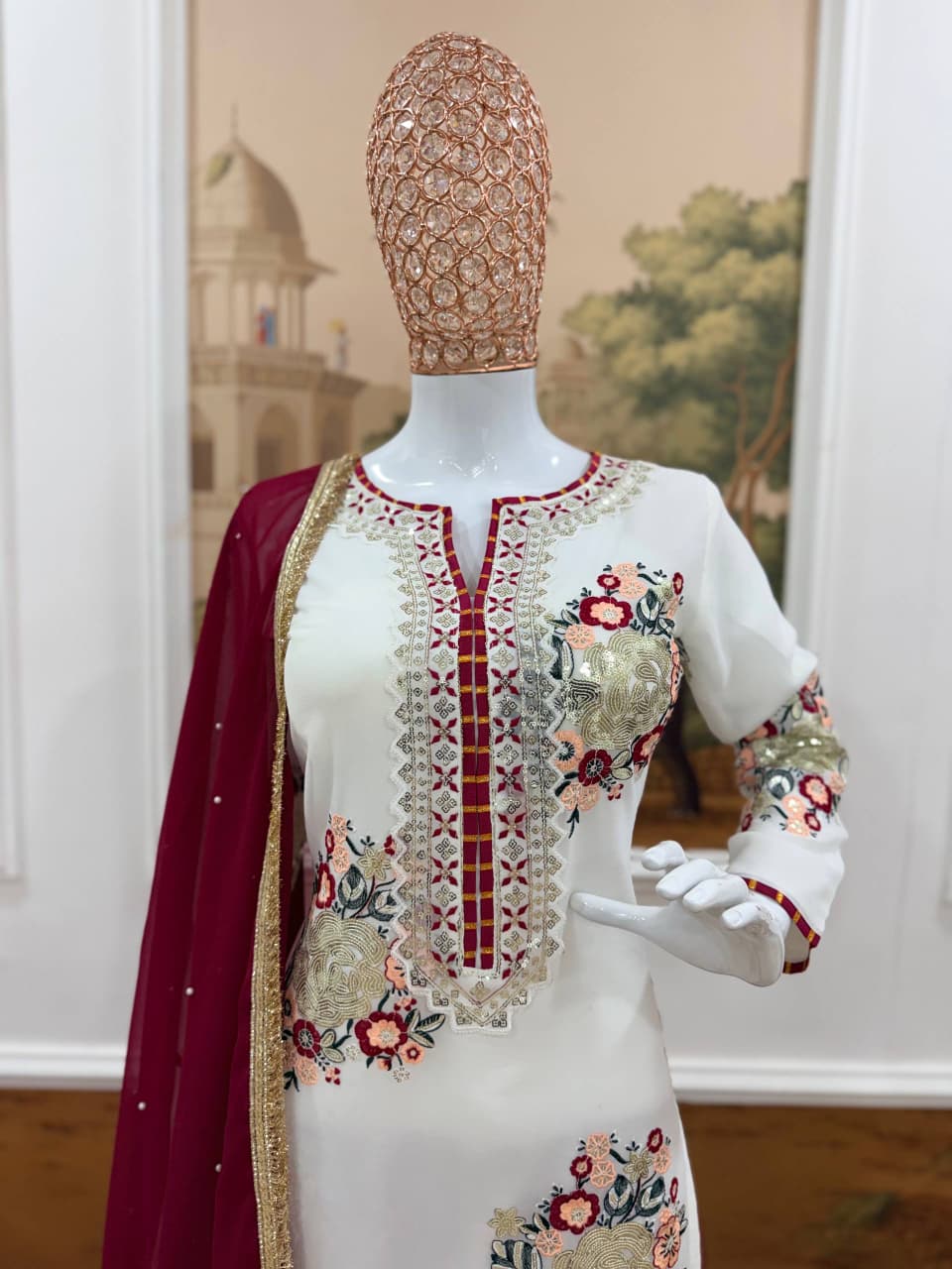 Faux Georgette Embroidered Suit Set