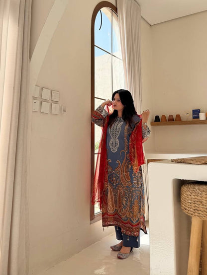 Printed Chinon Palazzo Set