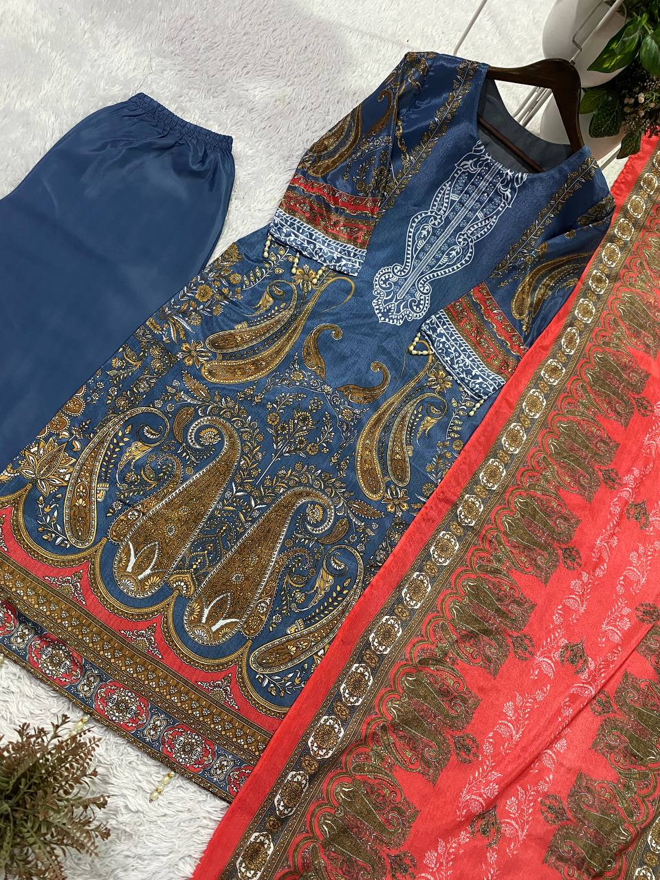 Printed Chinon Palazzo Set