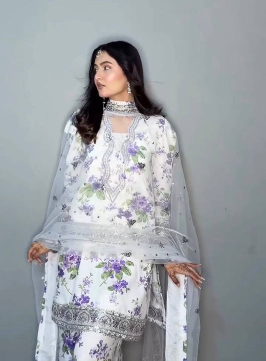 Printed Faux Georgette Suit Set