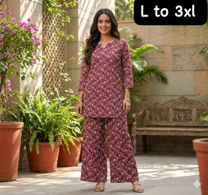 Cotton Flex Printed Co-Ord Set