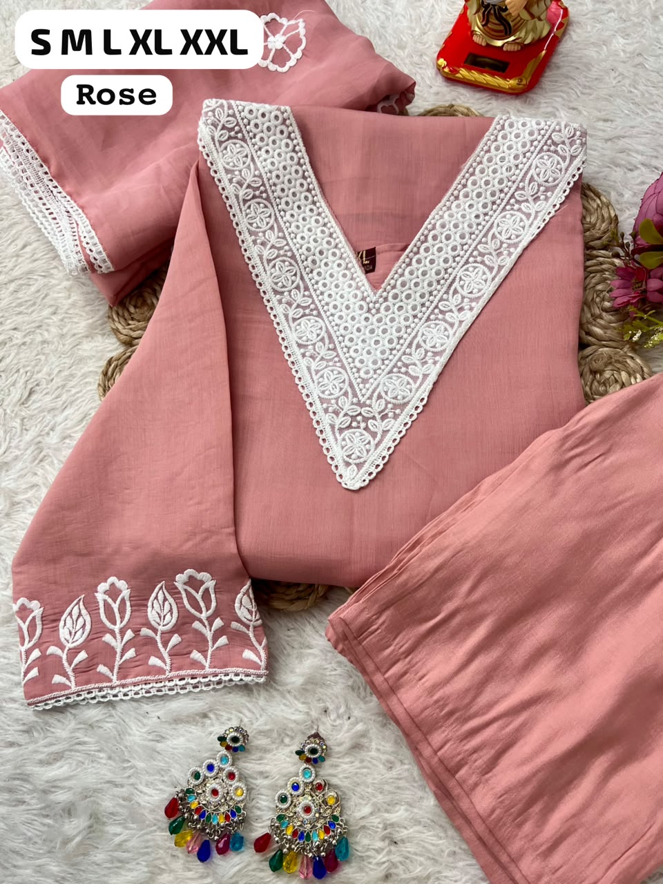 ROSE Embroidered Suit Set