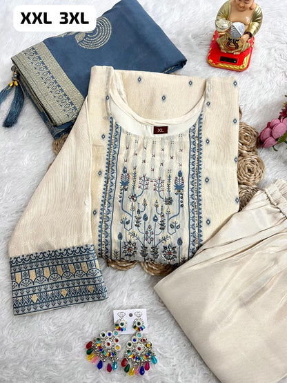 Simmer Jacquard Silk Handwork Suit Set