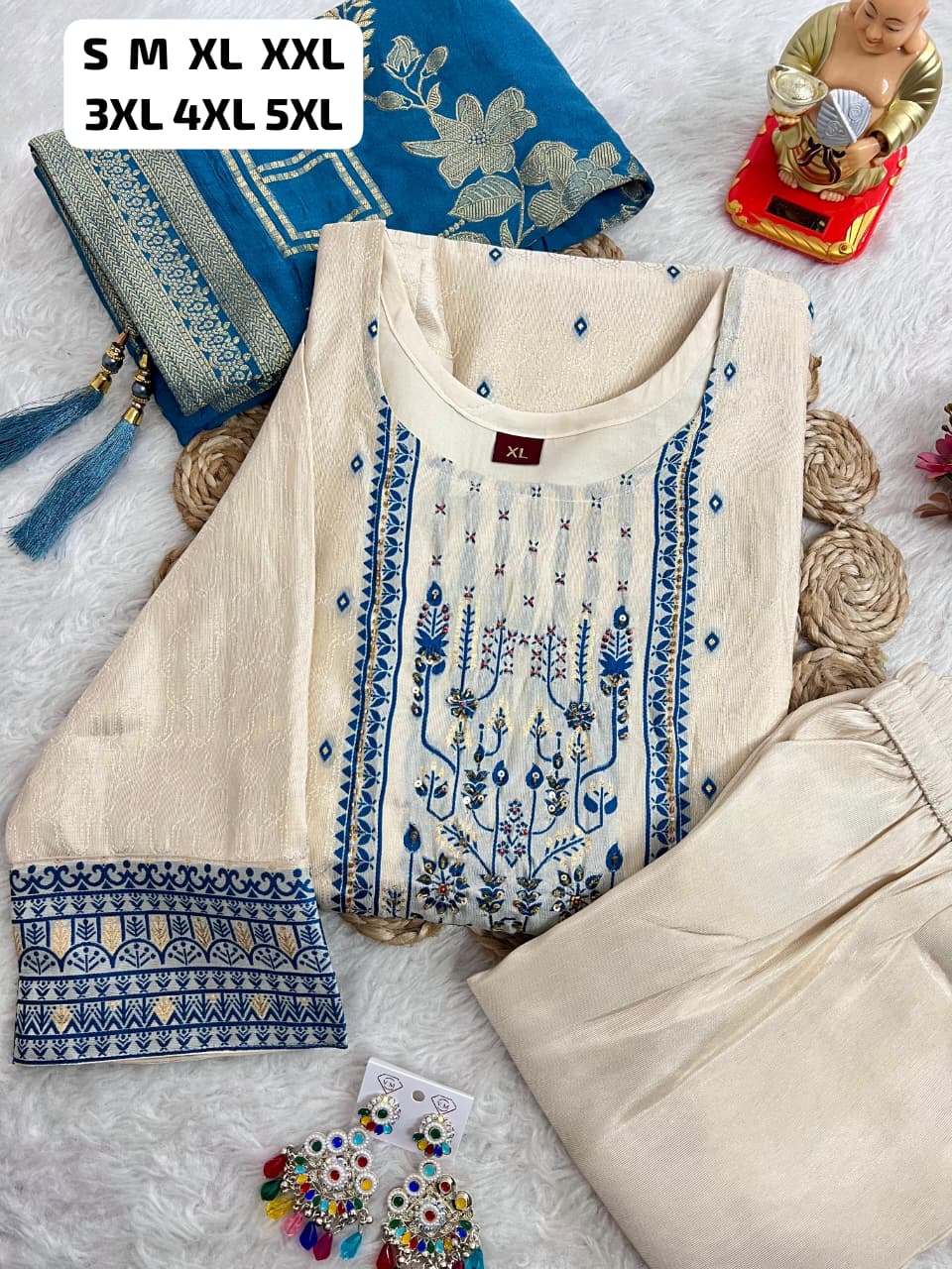 Simmer Jacquard Silk Handwork Suit Set
