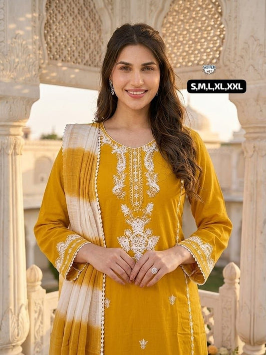 Roman Silk Embroidered Suit Set
