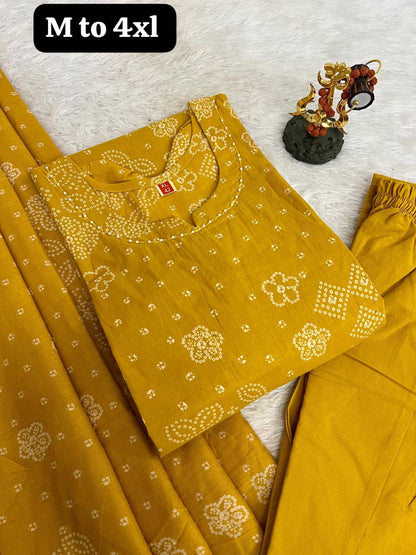 Premium Cotton Bandhani Suit Set