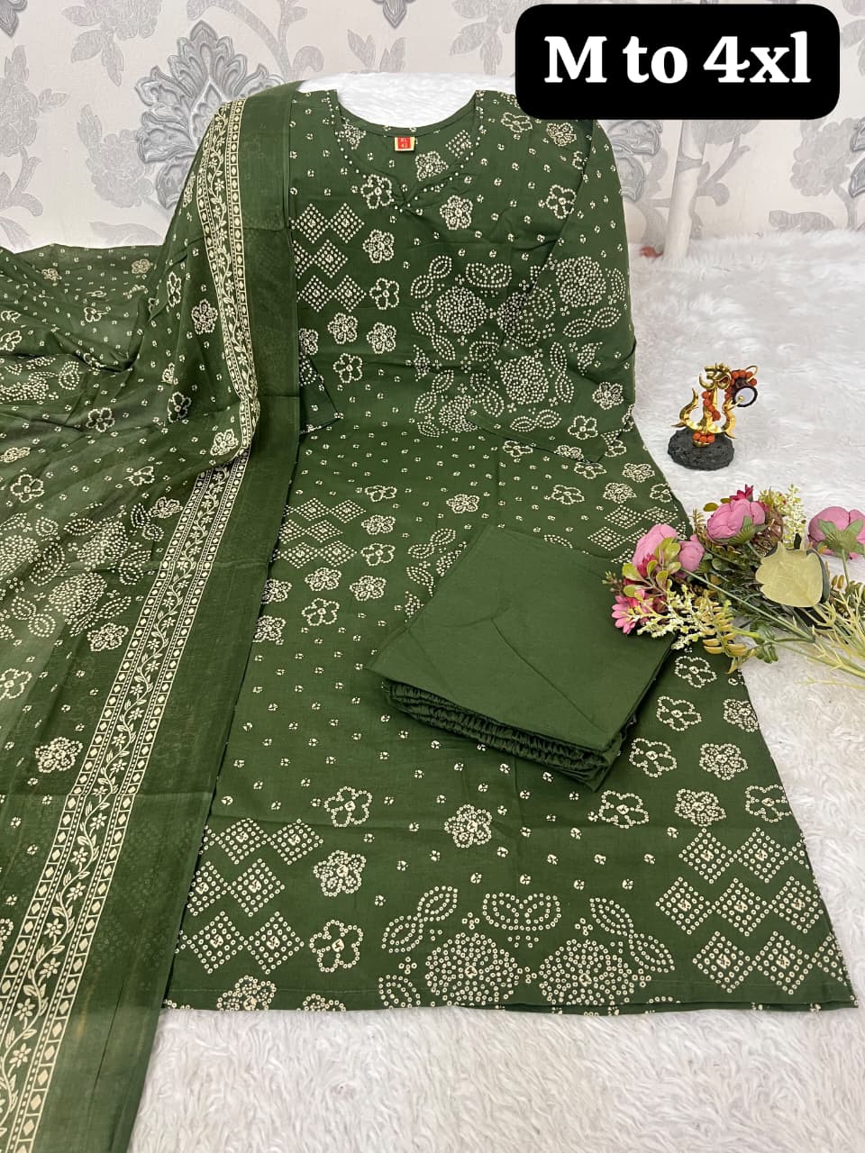 Premium Cotton Bandhani Suit Set