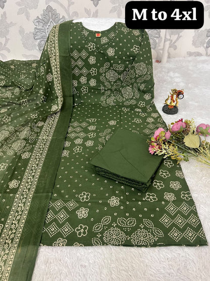 Premium Cotton Bandhani Suit Set