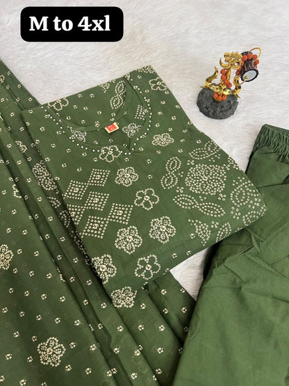 Premium Cotton Bandhani Suit Set