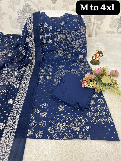 Premium Cotton Bandhani Suit Set