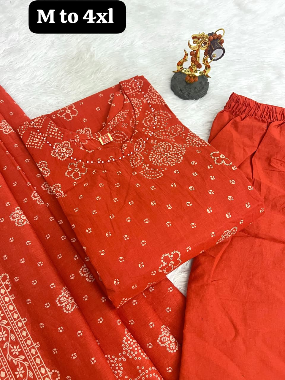 Premium Cotton Bandhani Suit Set