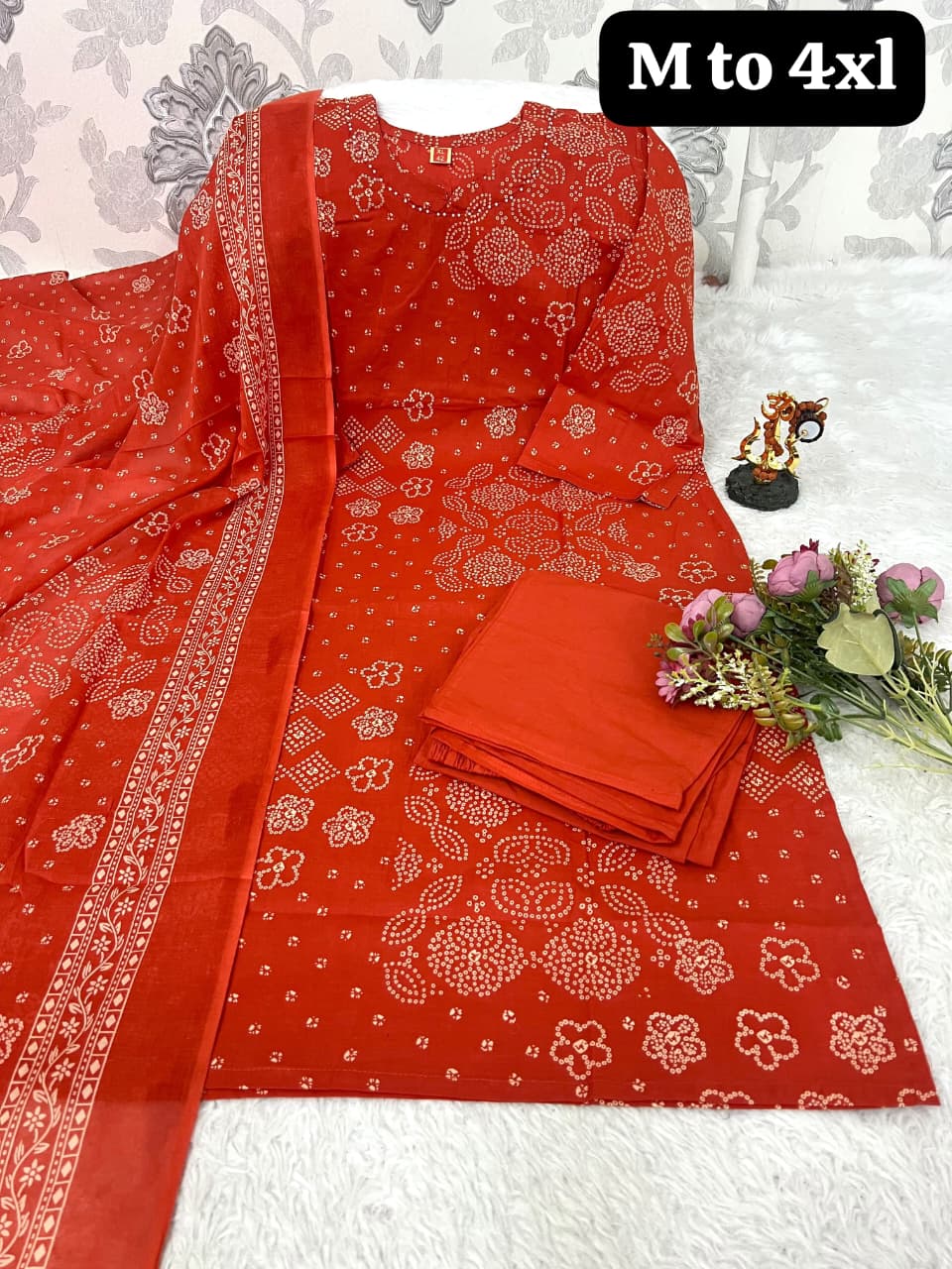 Premium Cotton Bandhani Suit Set