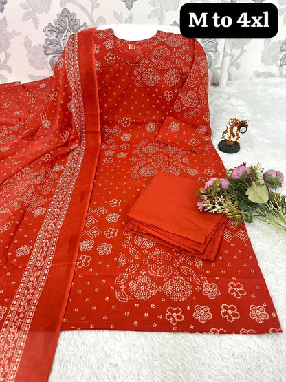 Premium Cotton Bandhani Suit Set