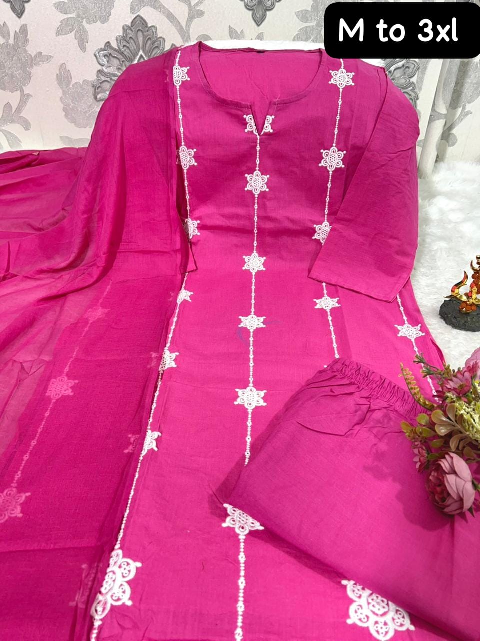Designer Cotton Embroidered Suit Set