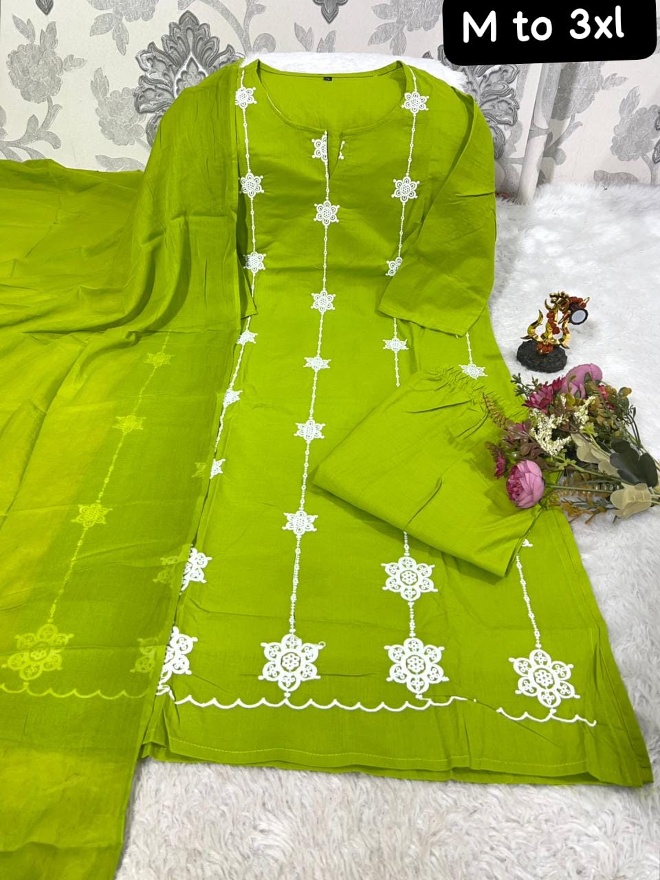 Designer Cotton Embroidered Suit Set