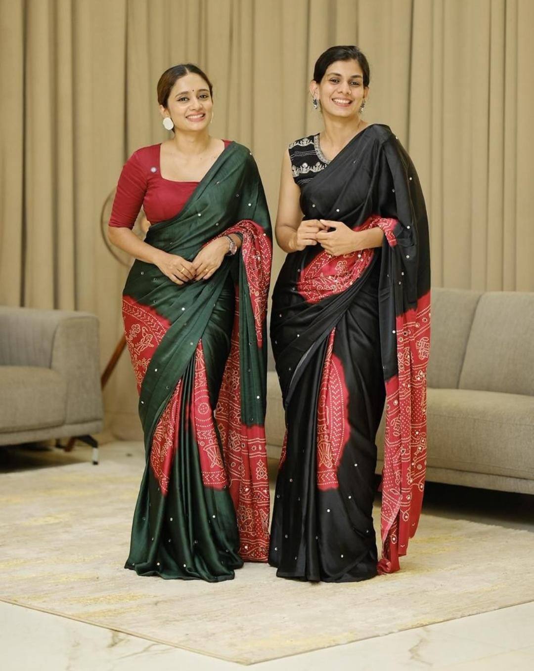 Heavy Mirror Work Saree with Designer Pallu