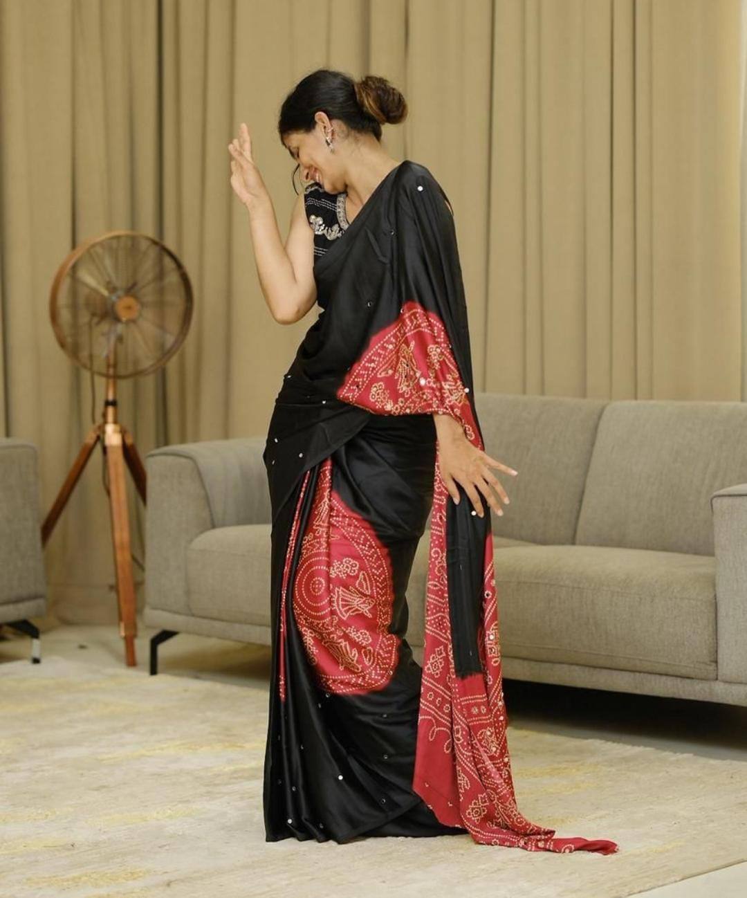 Heavy Mirror Work Saree with Designer Pallu