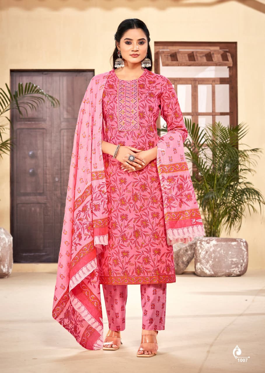 Pure Cotton Embroidered Suit Set