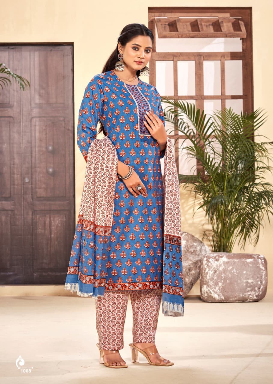 Pure Cotton Embroidered Suit Set