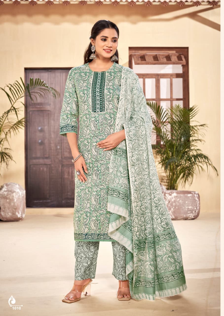 Pure Cotton Embroidered Suit Set