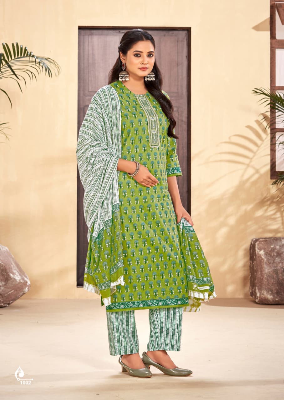 Pure Cotton Embroidered Suit Set