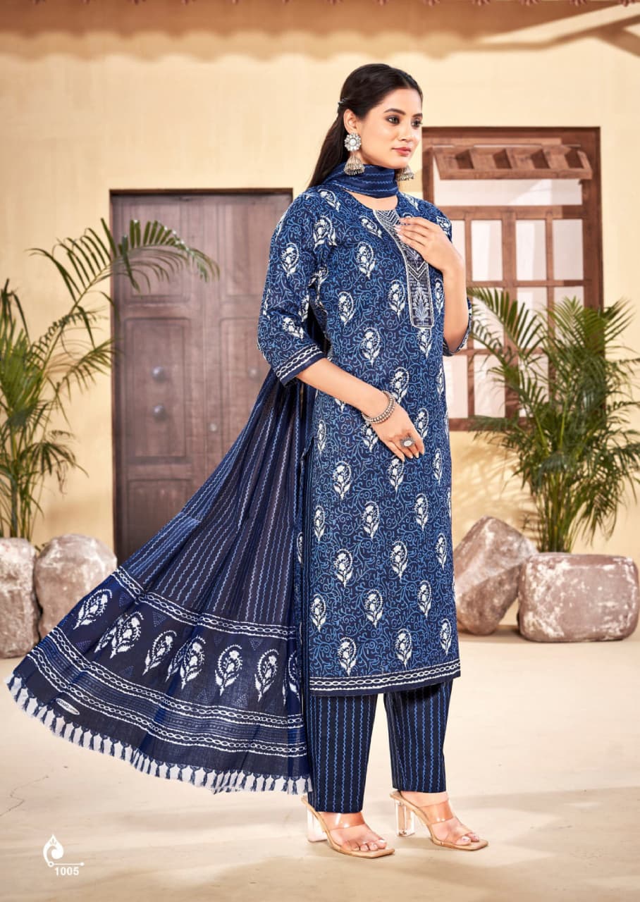 Pure Cotton Embroidered Suit Set