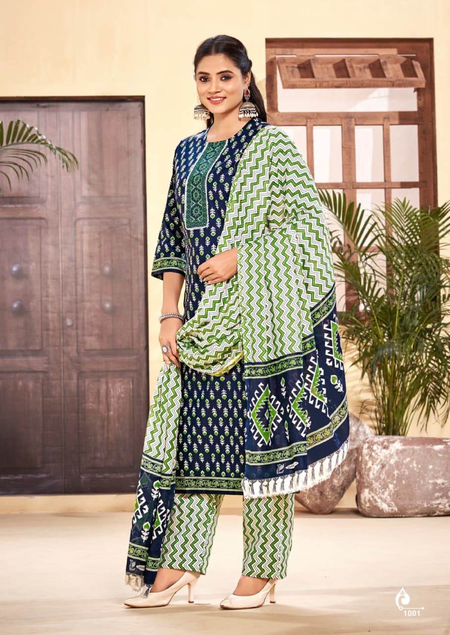 Pure Cotton Embroidered Suit Set