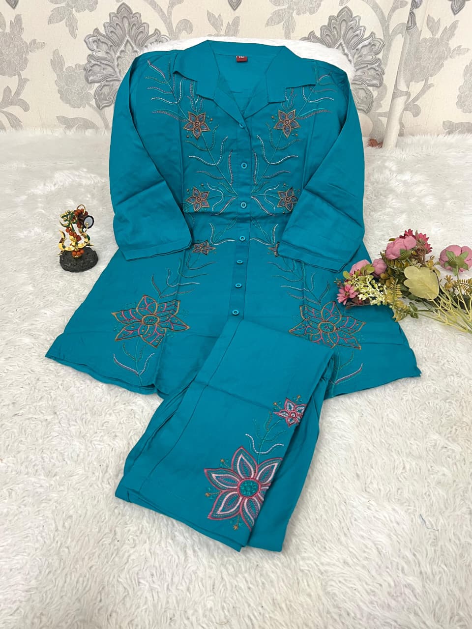 Premium Viscose Embroidered Co-Ord Set