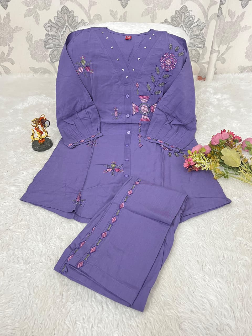Premium Viscose Embroidered Co-Ord Set