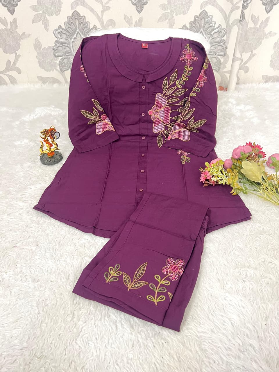 Premium Viscose Embroidered Co-Ord Set