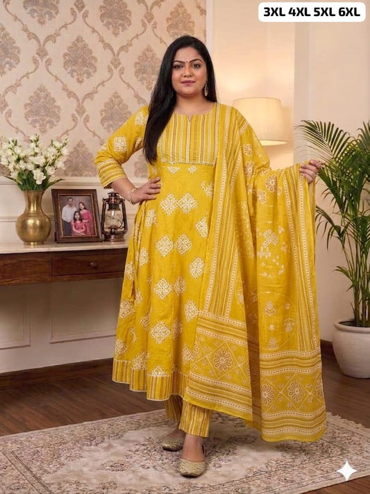 Pure Cotton Anarkali Suit Set