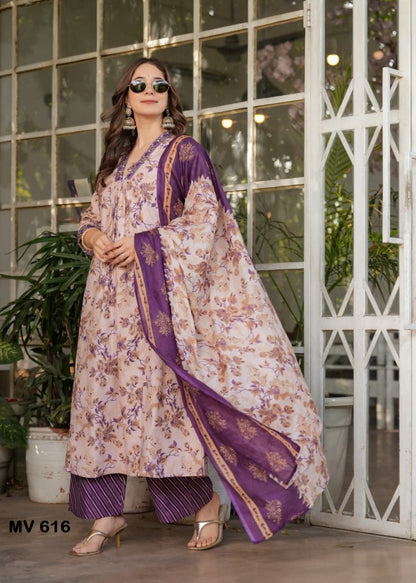 Pure Cotton Printed Suit Set with Chanderi Dupatta