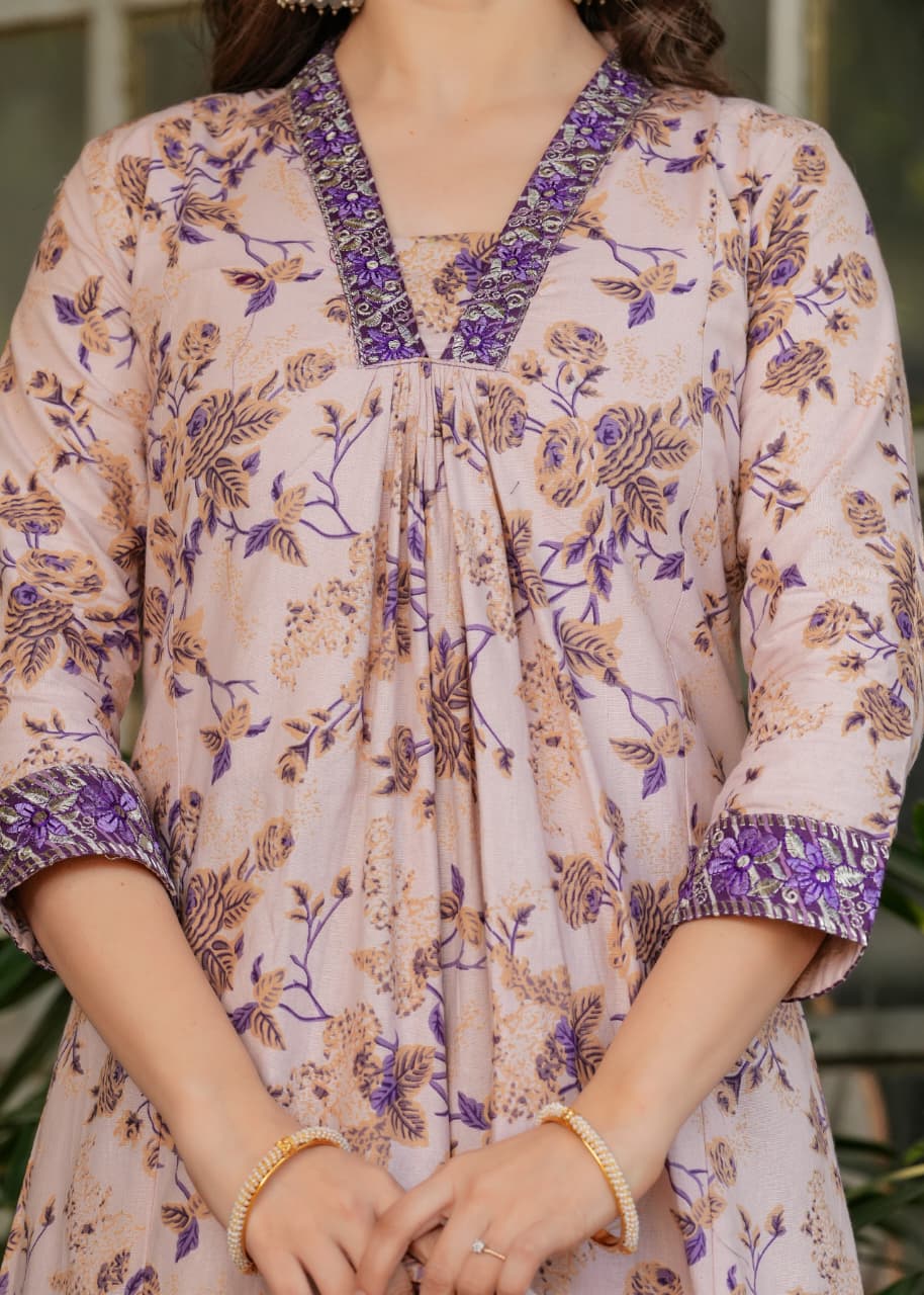 Pure Cotton Printed Suit Set with Chanderi Dupatta