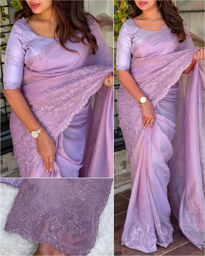 Taspa Organza Embroidered Party Wear Saree