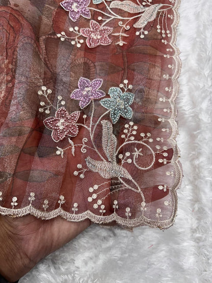 Dusky Pearl Tissue Silk Saree
